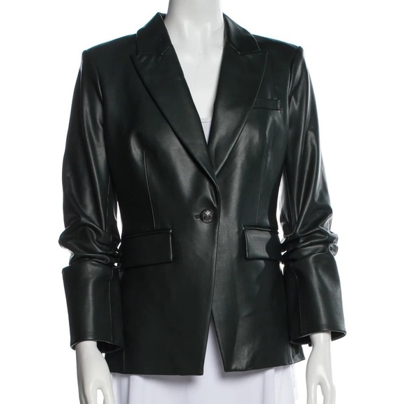 Veronica Beard Hollis Dickey Single-Breasted Faux Leather Jacket - Picture 8 of 10